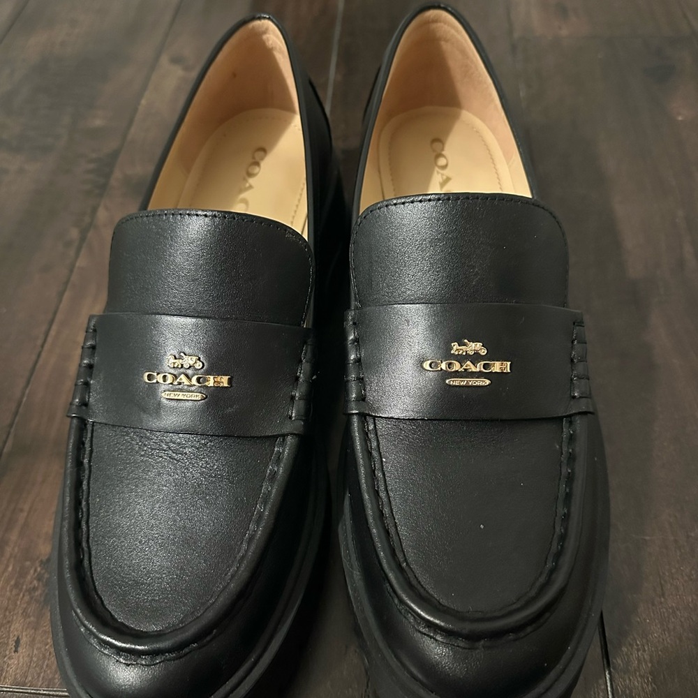 Coach Women's Black Leather Platform Shoes